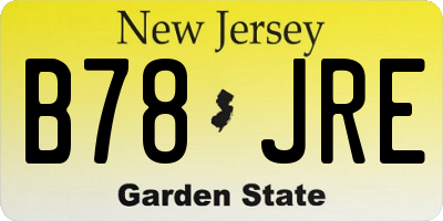 NJ license plate B78JRE