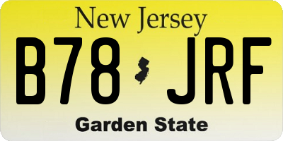 NJ license plate B78JRF