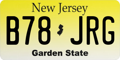 NJ license plate B78JRG