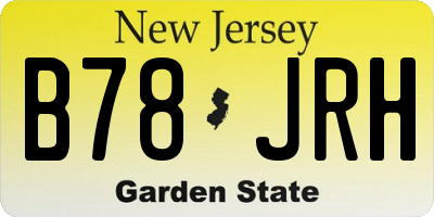 NJ license plate B78JRH