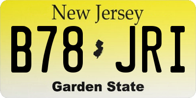 NJ license plate B78JRI
