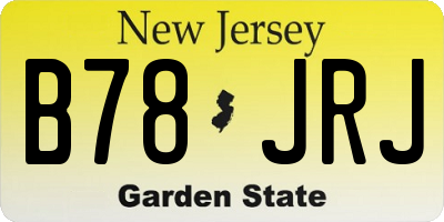 NJ license plate B78JRJ