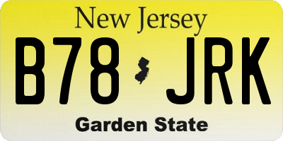 NJ license plate B78JRK