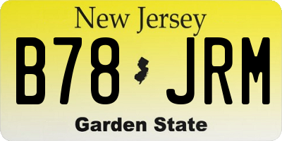 NJ license plate B78JRM