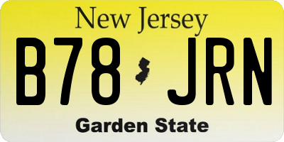 NJ license plate B78JRN