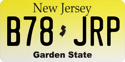 NJ license plate B78JRP