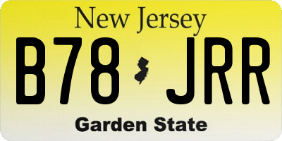 NJ license plate B78JRR