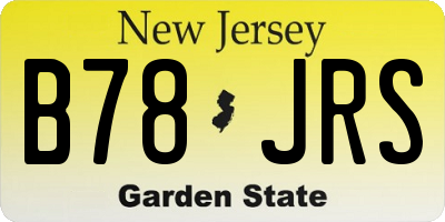 NJ license plate B78JRS
