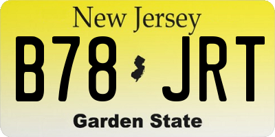 NJ license plate B78JRT