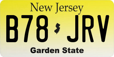 NJ license plate B78JRV