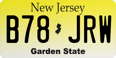 NJ license plate B78JRW