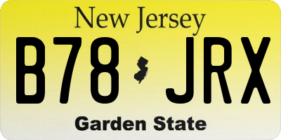 NJ license plate B78JRX