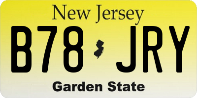 NJ license plate B78JRY