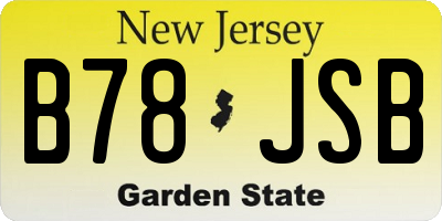NJ license plate B78JSB