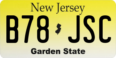 NJ license plate B78JSC