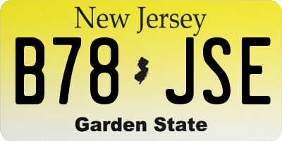NJ license plate B78JSE