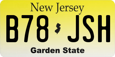 NJ license plate B78JSH