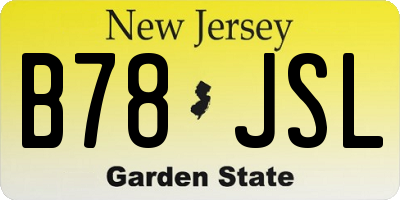 NJ license plate B78JSL