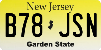 NJ license plate B78JSN