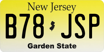 NJ license plate B78JSP