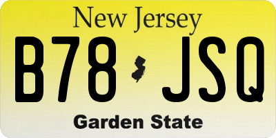 NJ license plate B78JSQ