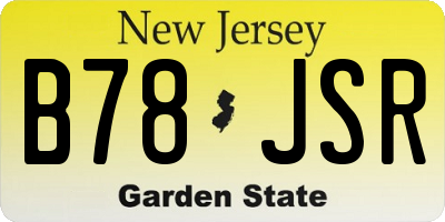 NJ license plate B78JSR