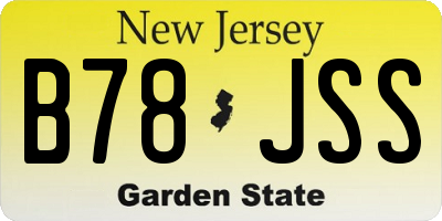 NJ license plate B78JSS