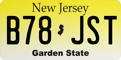 NJ license plate B78JST