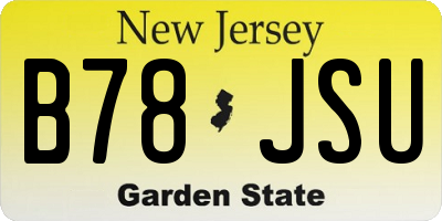 NJ license plate B78JSU