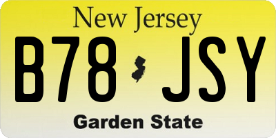 NJ license plate B78JSY