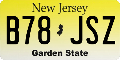 NJ license plate B78JSZ