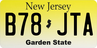 NJ license plate B78JTA