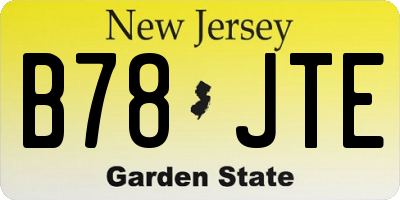 NJ license plate B78JTE