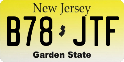 NJ license plate B78JTF