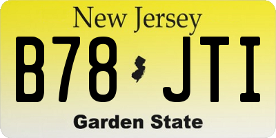 NJ license plate B78JTI