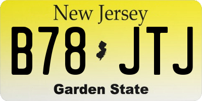 NJ license plate B78JTJ