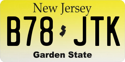 NJ license plate B78JTK