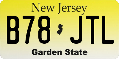 NJ license plate B78JTL