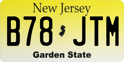 NJ license plate B78JTM
