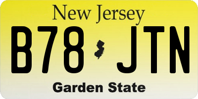 NJ license plate B78JTN