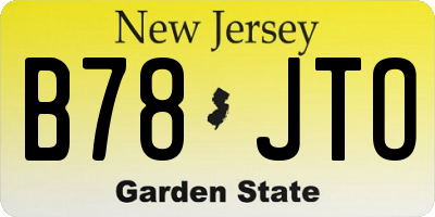 NJ license plate B78JTO