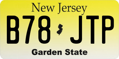 NJ license plate B78JTP