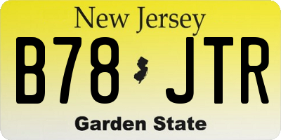 NJ license plate B78JTR
