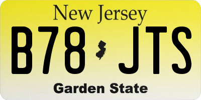 NJ license plate B78JTS