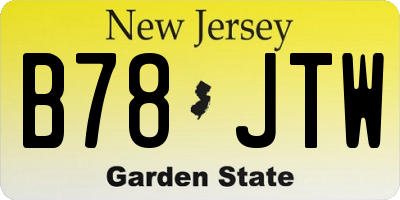 NJ license plate B78JTW
