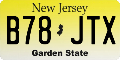 NJ license plate B78JTX