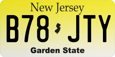 NJ license plate B78JTY
