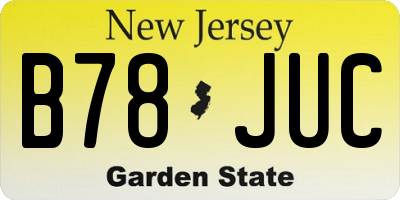 NJ license plate B78JUC