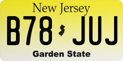 NJ license plate B78JUJ