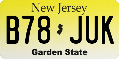 NJ license plate B78JUK